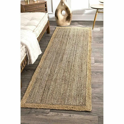 Rug 100% Jute Rectangle Natural Braided Floor Mat Handmade Reversible Runner rug