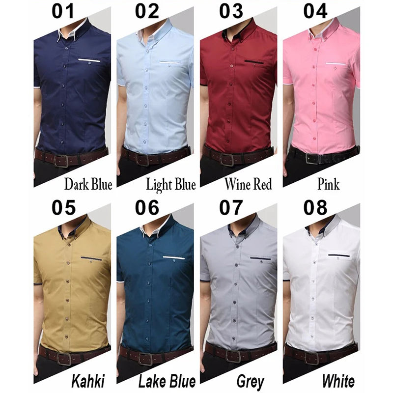 2024 New Arrival Brand Men's Summer Business Shirt Short Sleeves