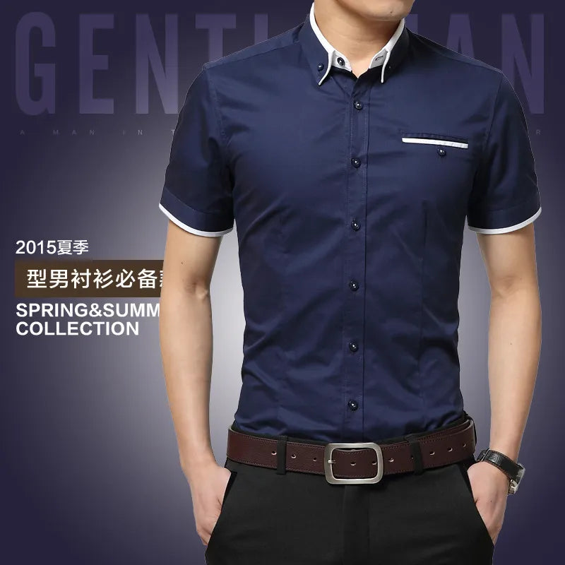 TFETTERS New Arrival Brand Men's Summer Business Shirt Short Sleeves