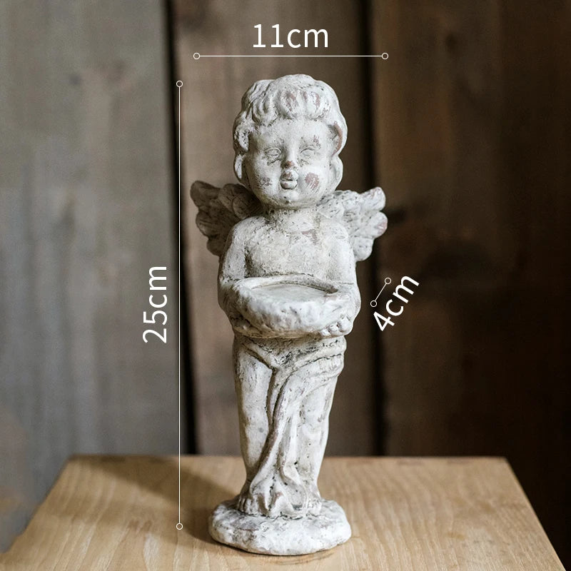 European Retro Angel Candle Holder Literary Nostalgia Cupid Candlesticker Holder