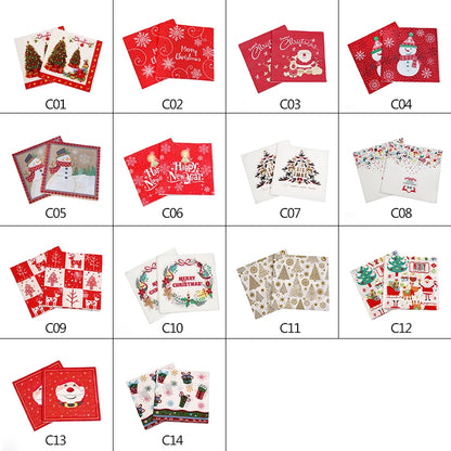 20pcs Christmas Napkins Merry Christmas Decoration Paper Napkins for New Year