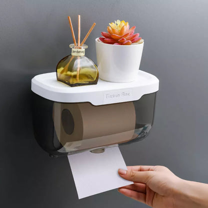 Punch-Free Toilet Paper Holder Box Waterproof Storage Toilet Paper Storage Rack