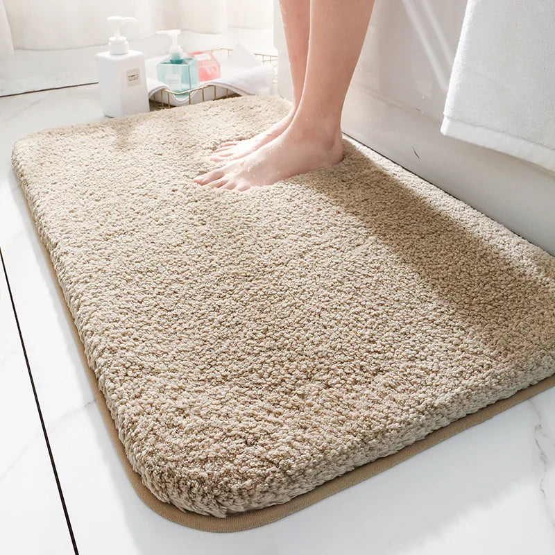 Super Thick Fluff Fiber Bath Mats Non-Slip Absorbent Rug Foot Mat