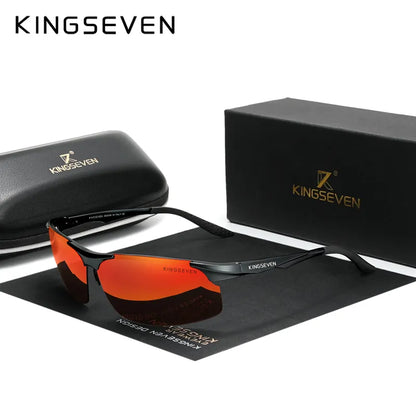 Genuine KINGSEVEN Polarized Men Aluminum Sunglasses Driving Mirror Lens