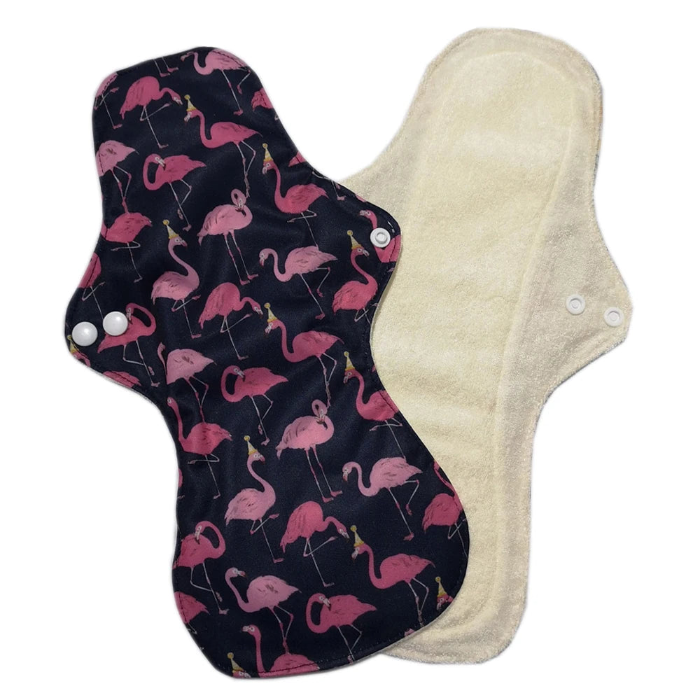 Night Use Washable Flamingo Cloth Menstrual Pad Heavy Flow Sanitary Napkin