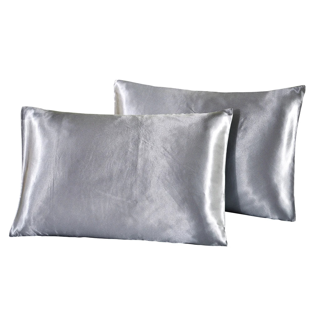 1Pc Queen Satin Silk Pillowcase Pillow Case Cover Home Bedding Smoothy Pillow