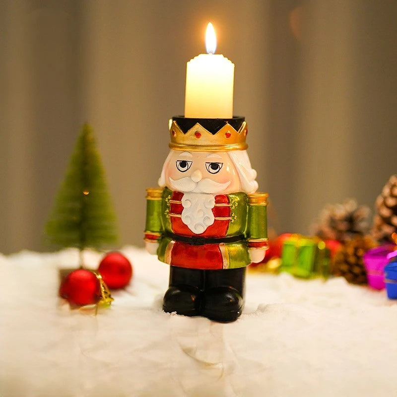 Decoration Home New Year 2025 Resin Nutcracker Candle Holder Gift