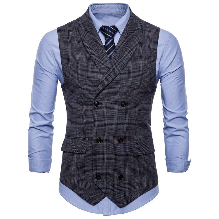 Fashion Classic Men Formal Casual Tuxedo Vests Black Blue Suit