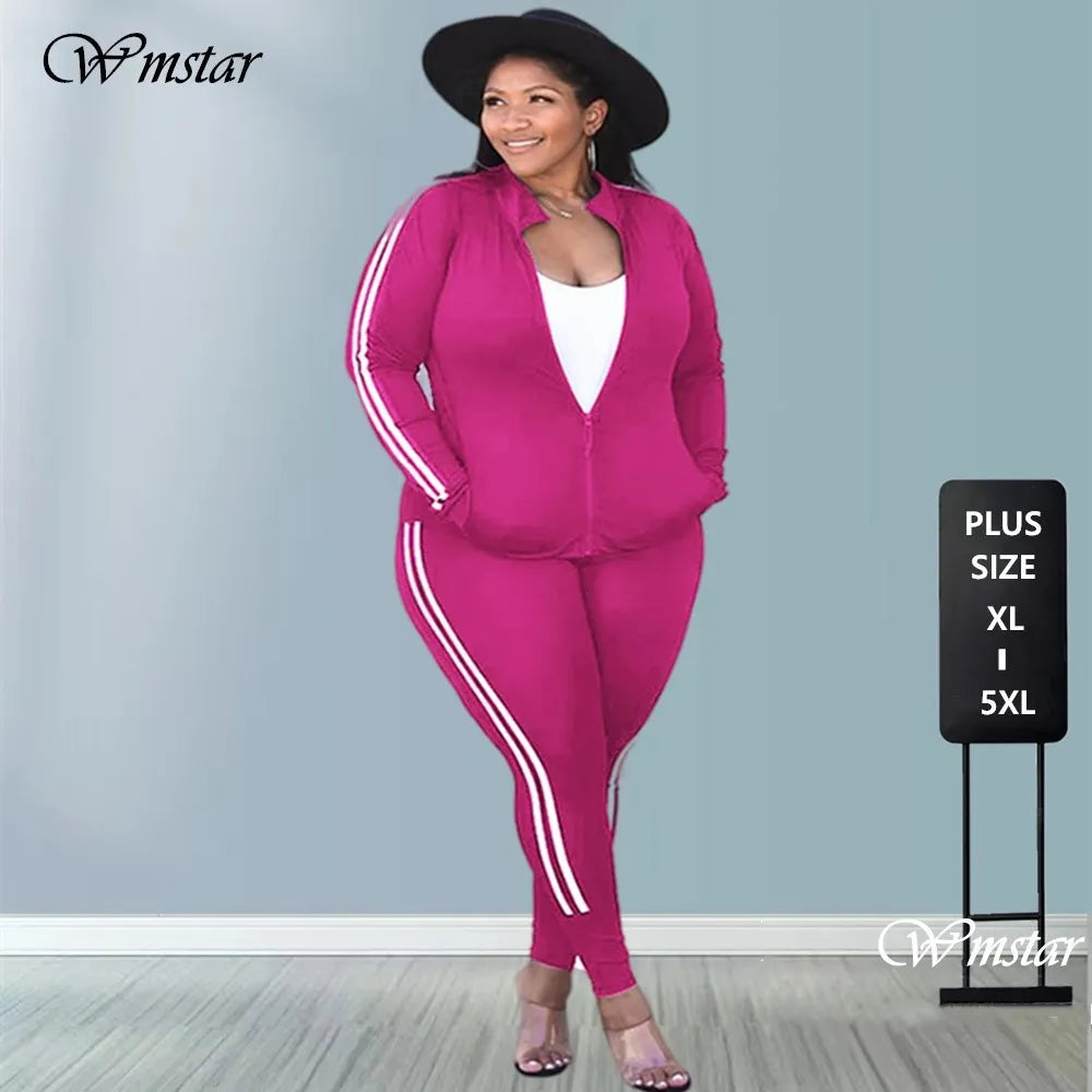 Plus Size Sets Women's Sweatsuits Winter Clothes Tracksuit 2 Piece Outfits