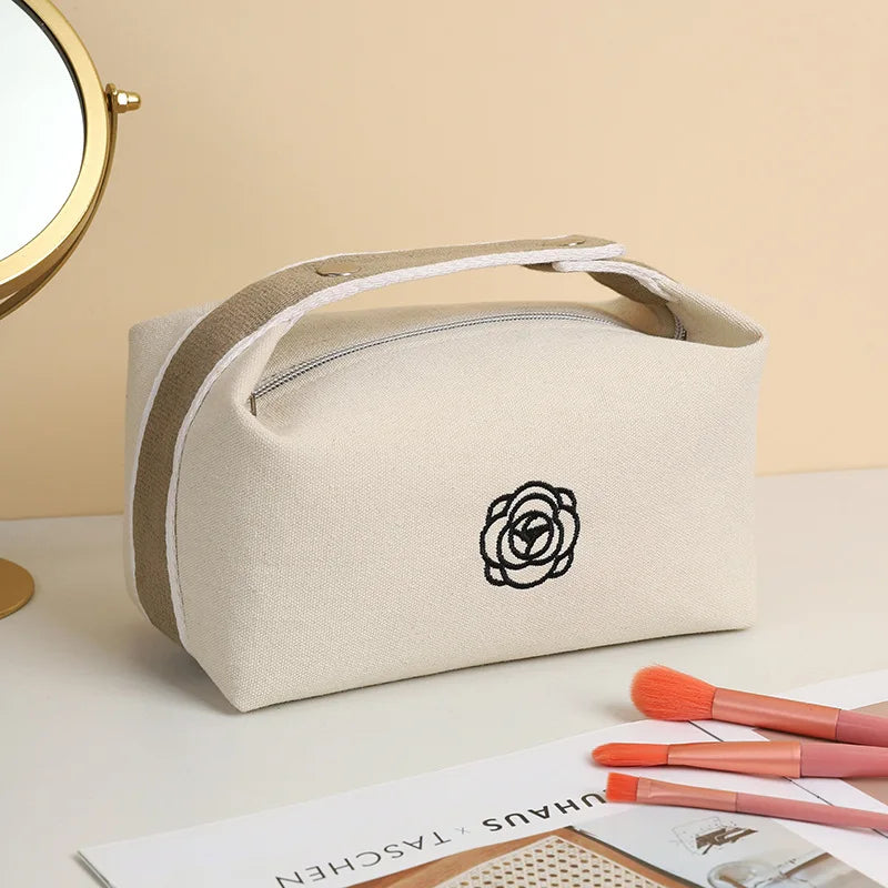 Custom Logo Small Cotton Cosmetics Bag Women Makeup Ladies Cosmetic Travel Bag