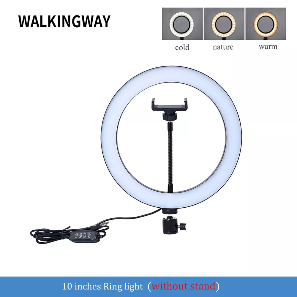 10" LED Ring Light Photographic Selfie Ring Lighting With Stand