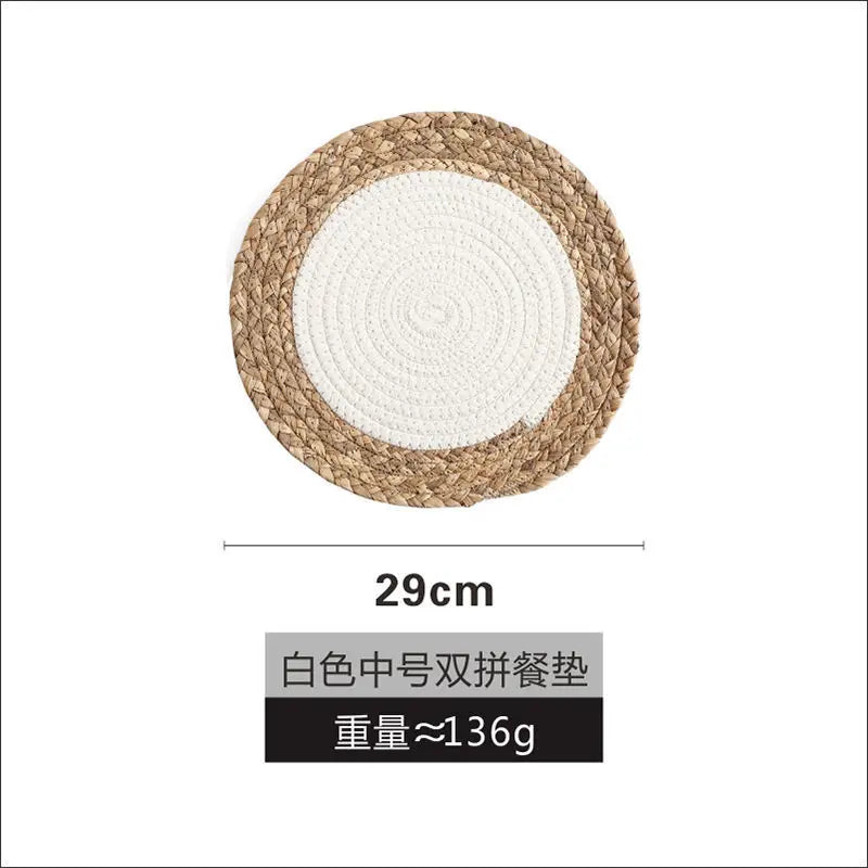 Japanese Style Table Mat Hand Woven Heat Insulation Mat Household Western Food