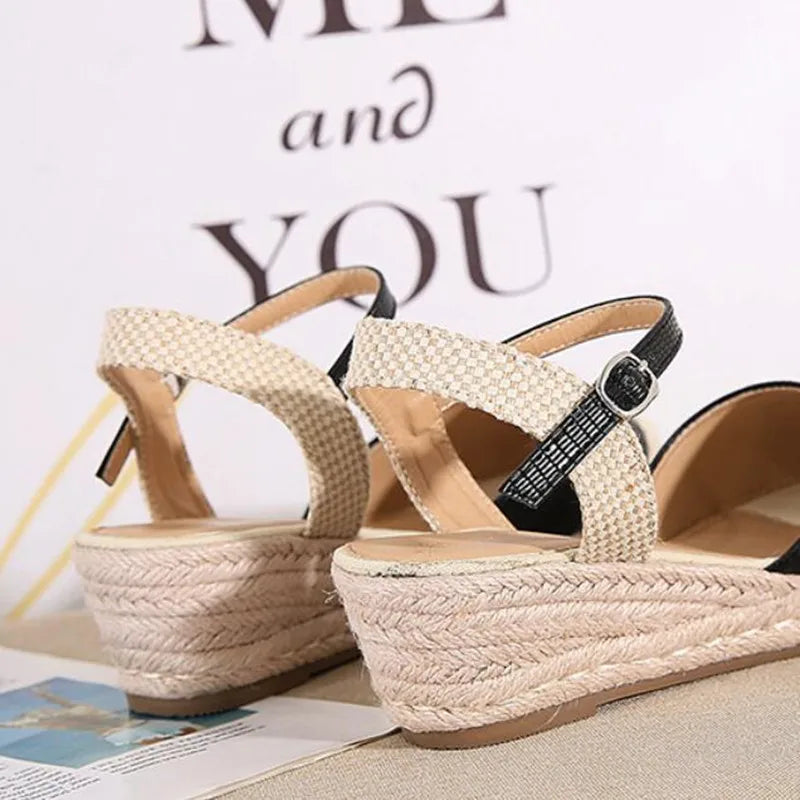 Women Sandals Closed Toe Fisherman Pumps for Ladies Buckle Strap Braided Sandal