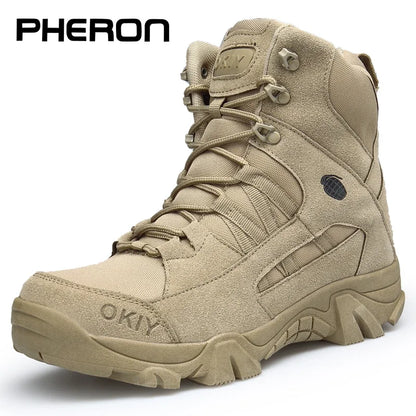 Men's Platform Boots Ankle Boots for Mens Desert Waterproof Working Safety Shoes