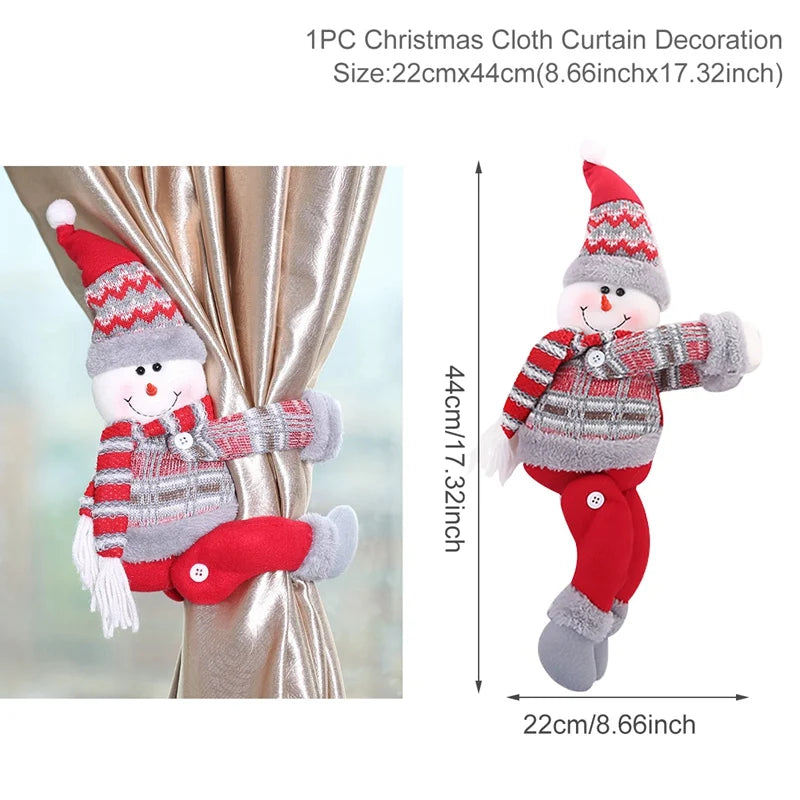 Santa Claus Elk Christmas Curtain Buckle Doll Ornament Christmas Decoration