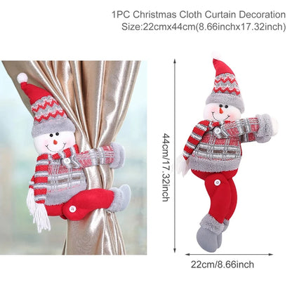 Santa Claus Elk Christmas Curtain Buckle Doll Ornament Christmas Decoration