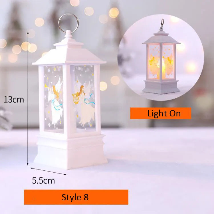 Santa Claus Snowman Lantern Light Merry Christmas Decor for Home Christmas Tree