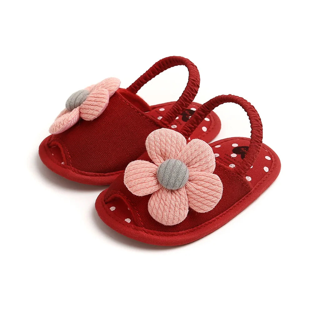 2023 Toddler Newborn Baby Big Flower Girl Sandals for Newborn Girl Slippers