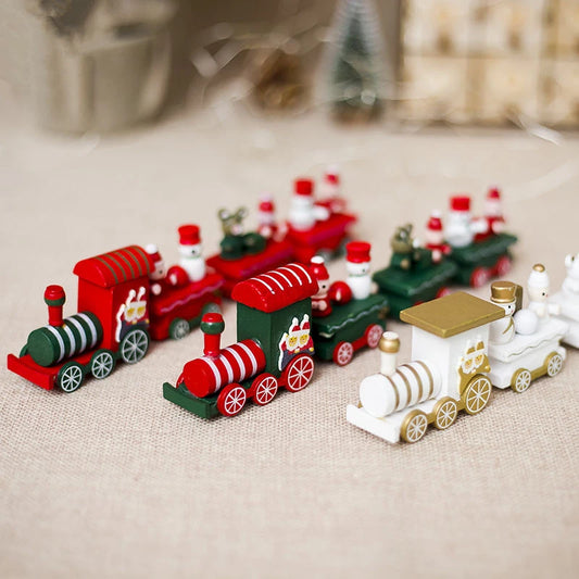 New Year Gifts Christmas Decorations for Home Creative Color Christmas Train