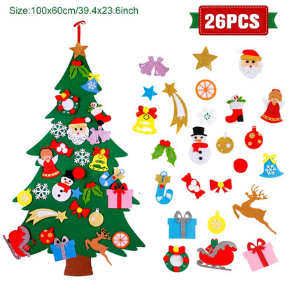 QIFU 3D DIY Felt Christmas Tree Christmas Decorations for Home Christmas