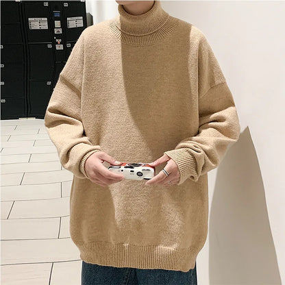 Knitted Warm Sweater Turtleneck Sweater Loose Casual Pullovers