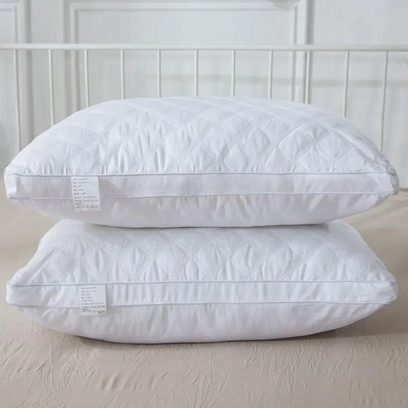 J7 White Soft Feather Fabric Pillow Sleep Pillow  Stretch Neck Pillow