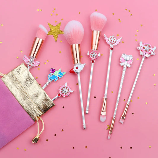 White Cardcaptor Sakura Makeup Brushes Set Tools Kit Eye Liner Shadow