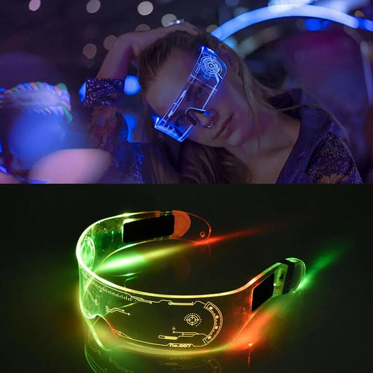 Colorful EL Luminous Glasses LED Light Up New Year Decoration