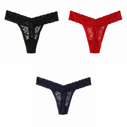 Woman Intimates Low-Rise Soft Female Panties New Plus Size Thongs 3 Pieces