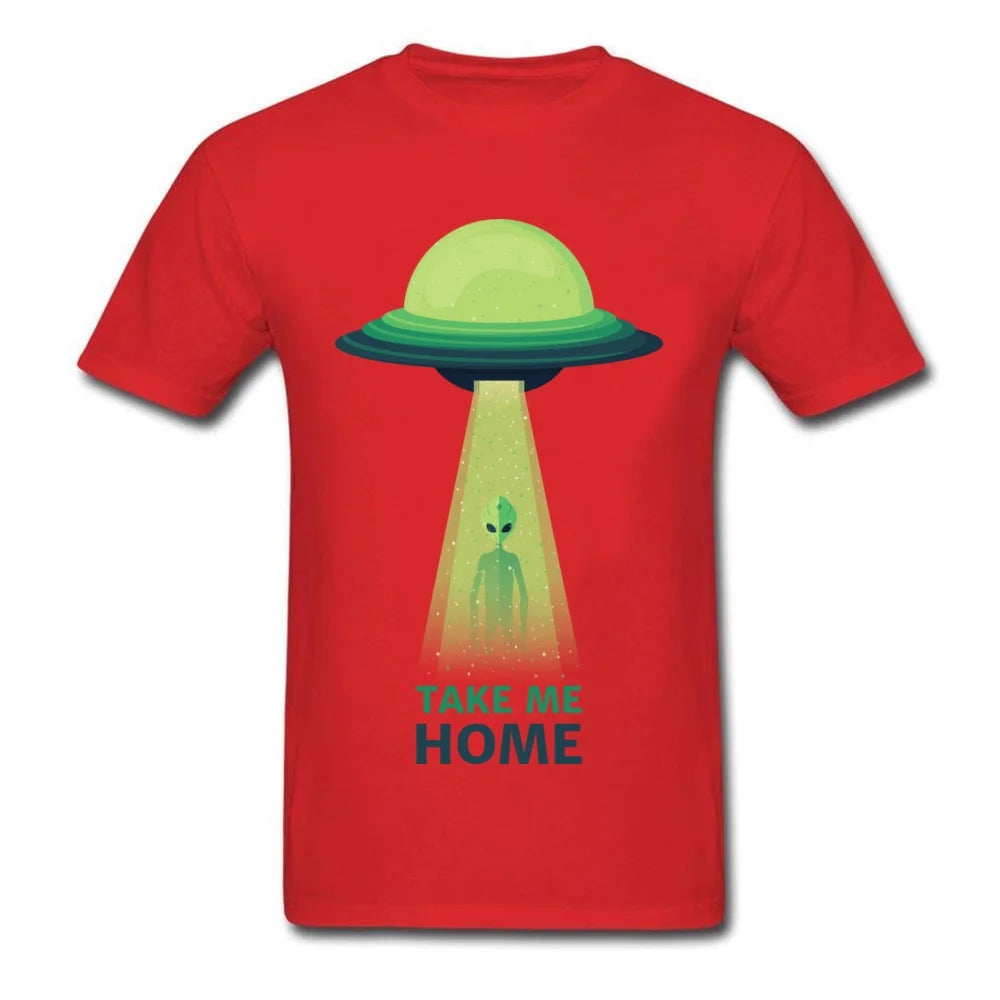 UFO Alien Tee Shirts Men Take Me Home Hipster Big Size Mens T-Shirt