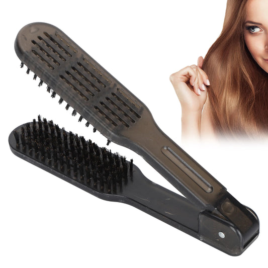 Pro Hairdressing Straightener Hairbrush Nylon Hair Straightening Double