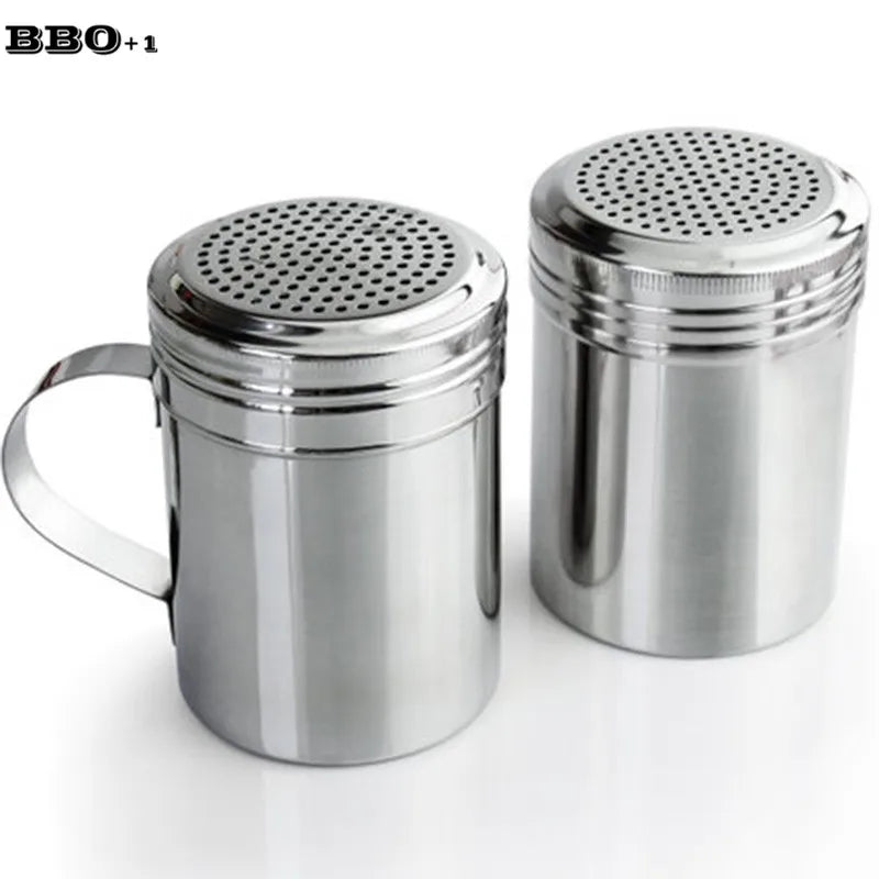 1pcs Stainless Steel Spice Sugar Salt Handle Pepper Herb Shaker Jar Box