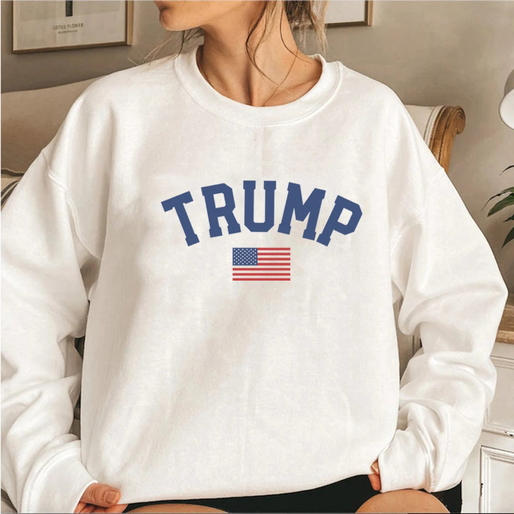 Trump Sweatshirt Trump 2024 Women Long Sleeve Sweatshirts