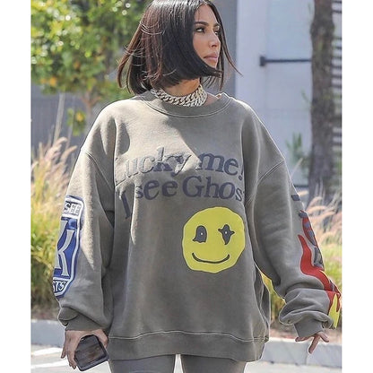 Kanye Sweatshirts I See Ghost Pollover Hoodie Kendall Jenner Sweatshirt Baggy