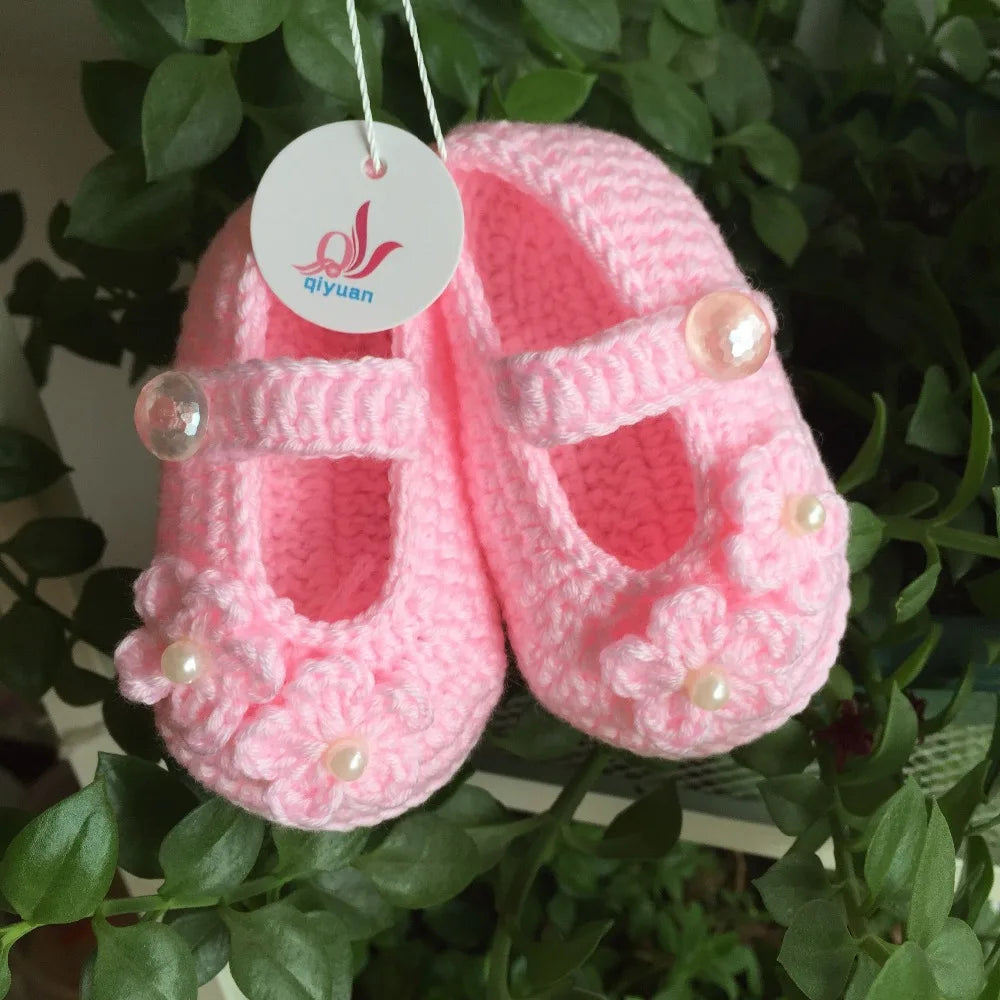 QYFLYXUE Pure Hand-Made Baby Pearl Shoes  Children's Shoes