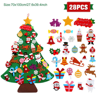 QIFU 3D DIY Felt Christmas Tree Christmas Decorations for Home Christmas