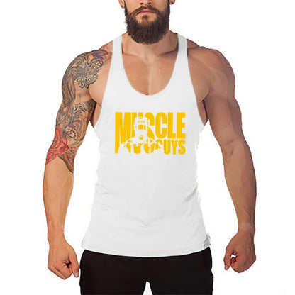 MACHINEFITNESS Summer Bodybuilding Muscle Vest Fitness Brand Tank Tops Men