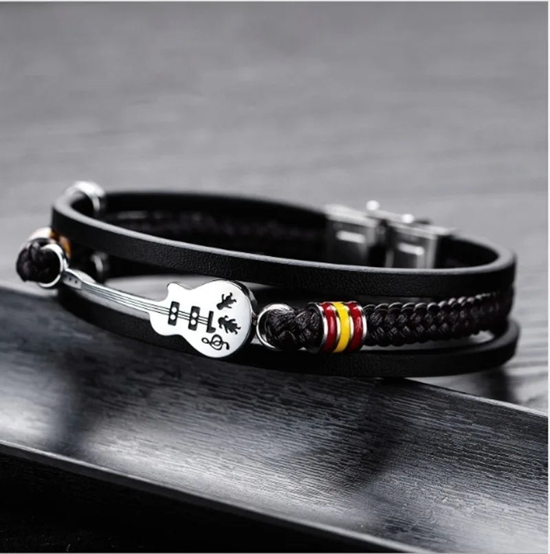 Men's Casual Bracelet Classic Accessories Multilayer Black Braided Bracelet