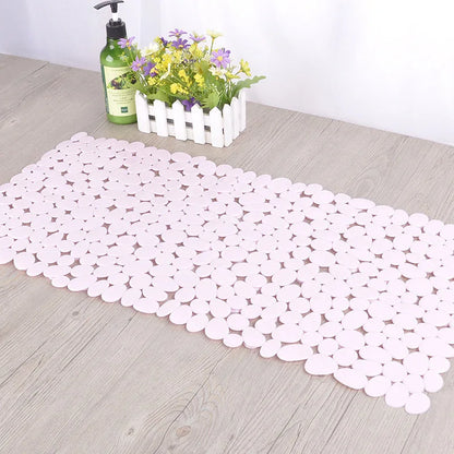 Bath Mat PVC Large Bathtub Safety Shower Non-Slip Mats With Suction Cups Pebbles