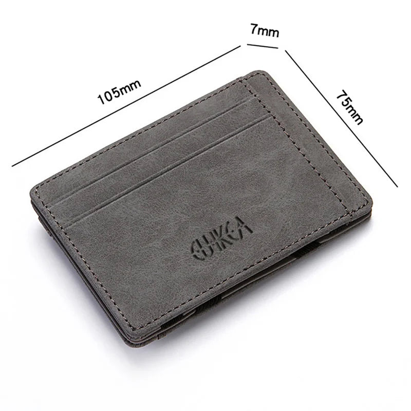 Ultra Thin Mini Wallet Men's Small Wallet Business PU Leather Magic Wallets