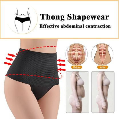 SEXYWG Women Shapewear Thong Tummy Control Panties Mid Waist Flat Belly Body