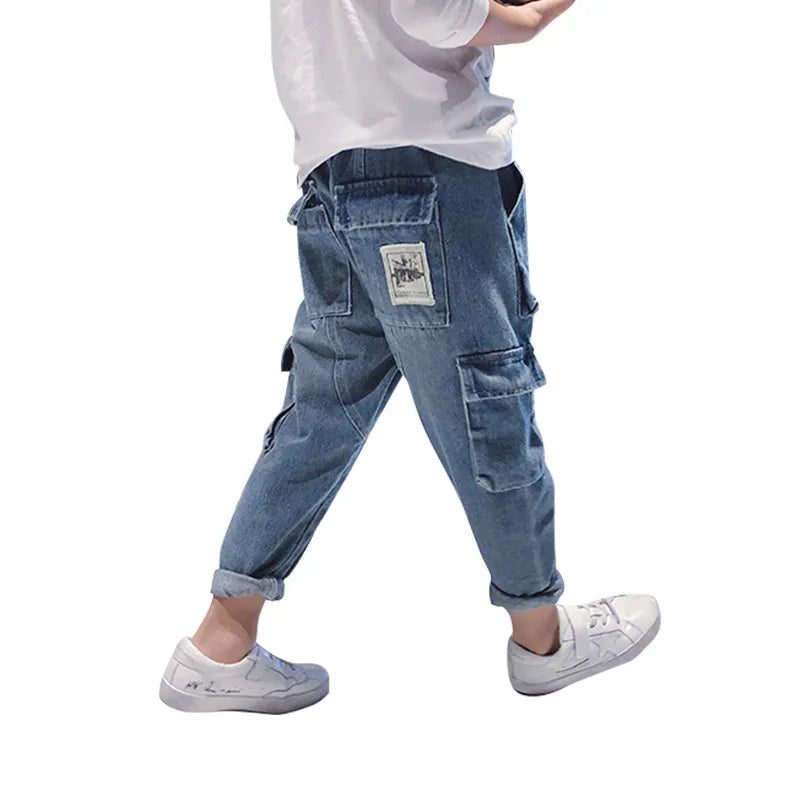 Boys Loose Pants Spring Denim Trousers for Children Korean Toddler Baby Clothes