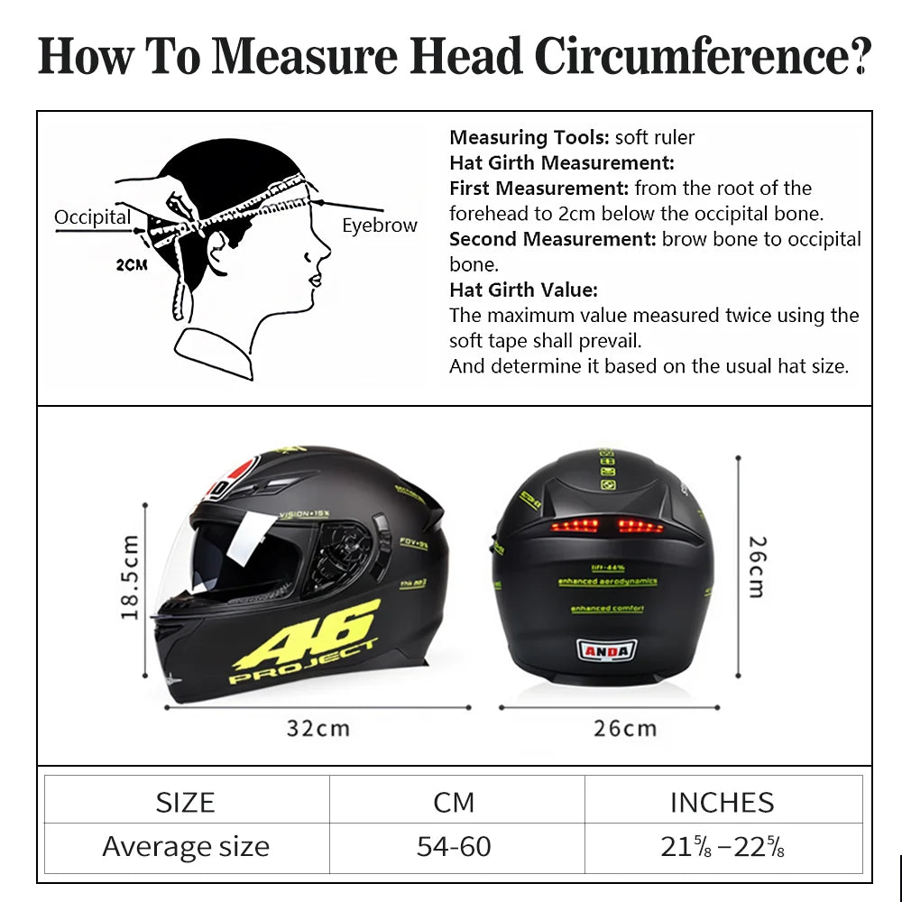 Full Face Abs Motorcycle Helmets Unisex 3C Dot Certified Motorbike Helmet