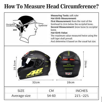 Full Face Abs Motorcycle Helmets Unisex 3C Dot Certified Motorbike Helmet