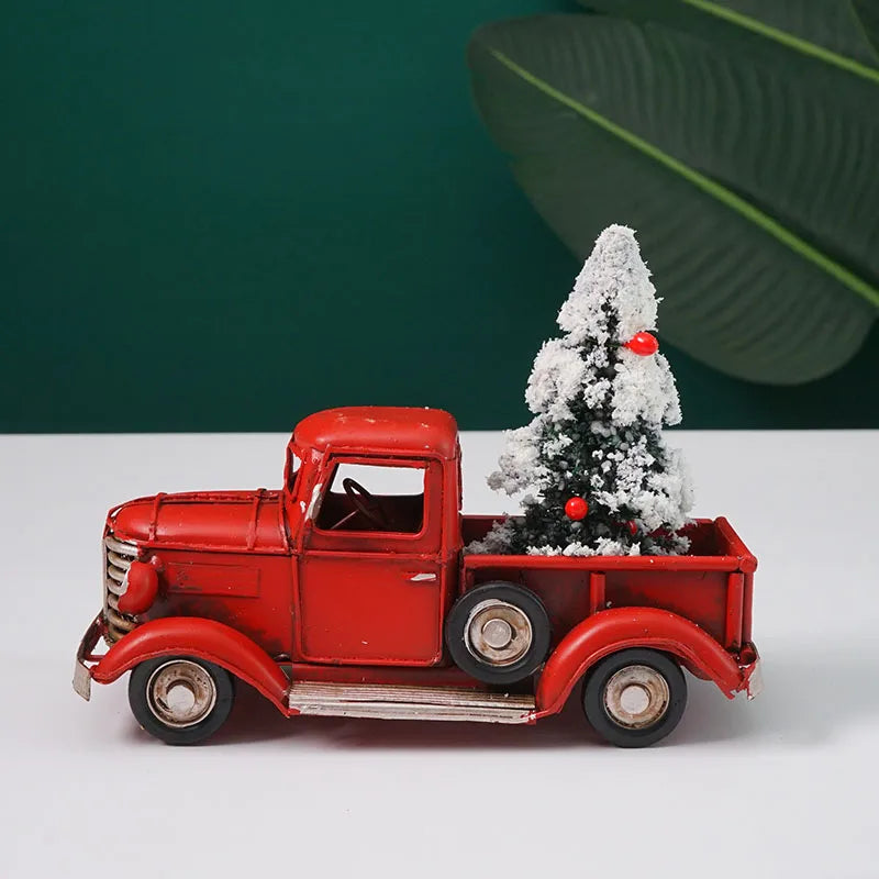 Miniature Model of Metal Truck With Christmas Tree Christmas Gift Christmas