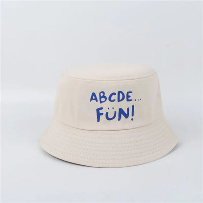 Spring Autumn Children's Bucket Hats Cartoon Letter Sun Hat Girls  Outdoor hat