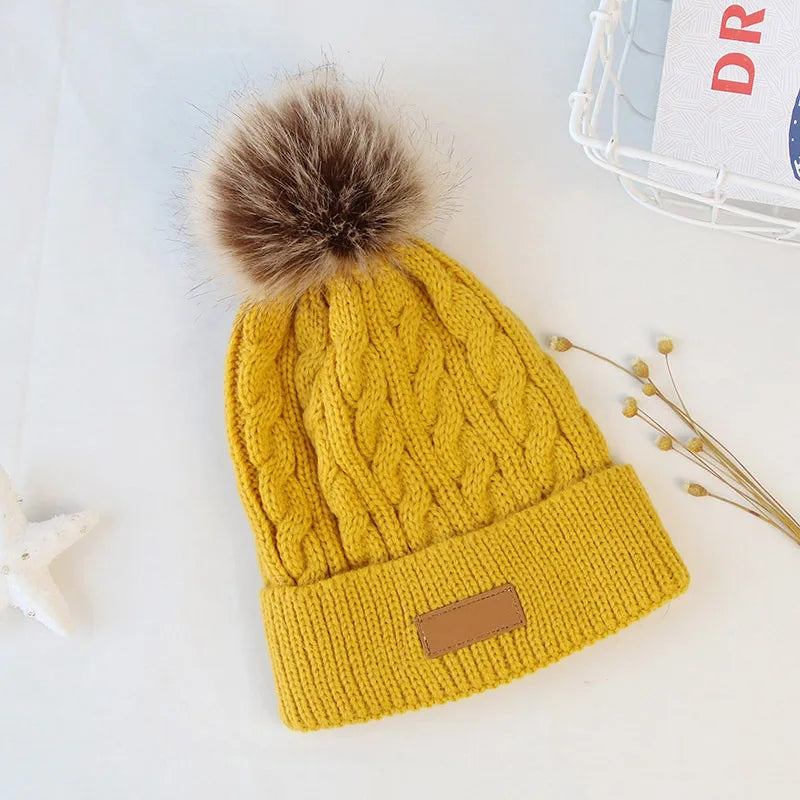 Baby Boy Hat Cute Pompom Baby Cap Beanie Autumn Winter Warm Knitted Children