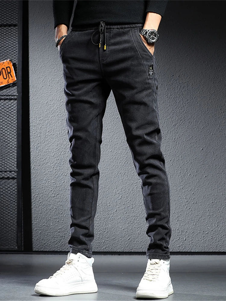 Spring Summer Black Gray Cargo Jeans Men Streetwear Denim Jogger Baggy Pants Men