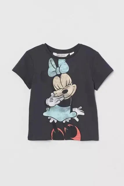 Mickey Cartoon T-Shirt for Boys Clothes Summer Thin Round Collar Disney