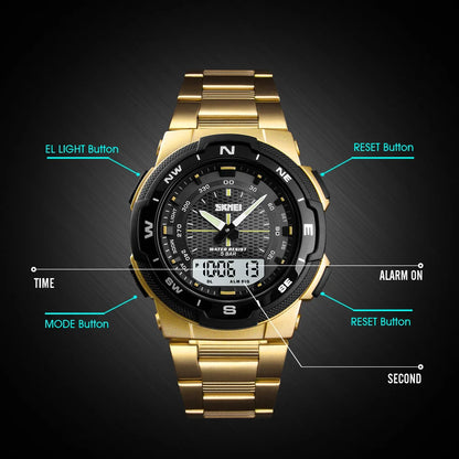 SKMEI Watch Men's Watch Fashion Sport Watches Stainless Steel Strap Mens Watches
